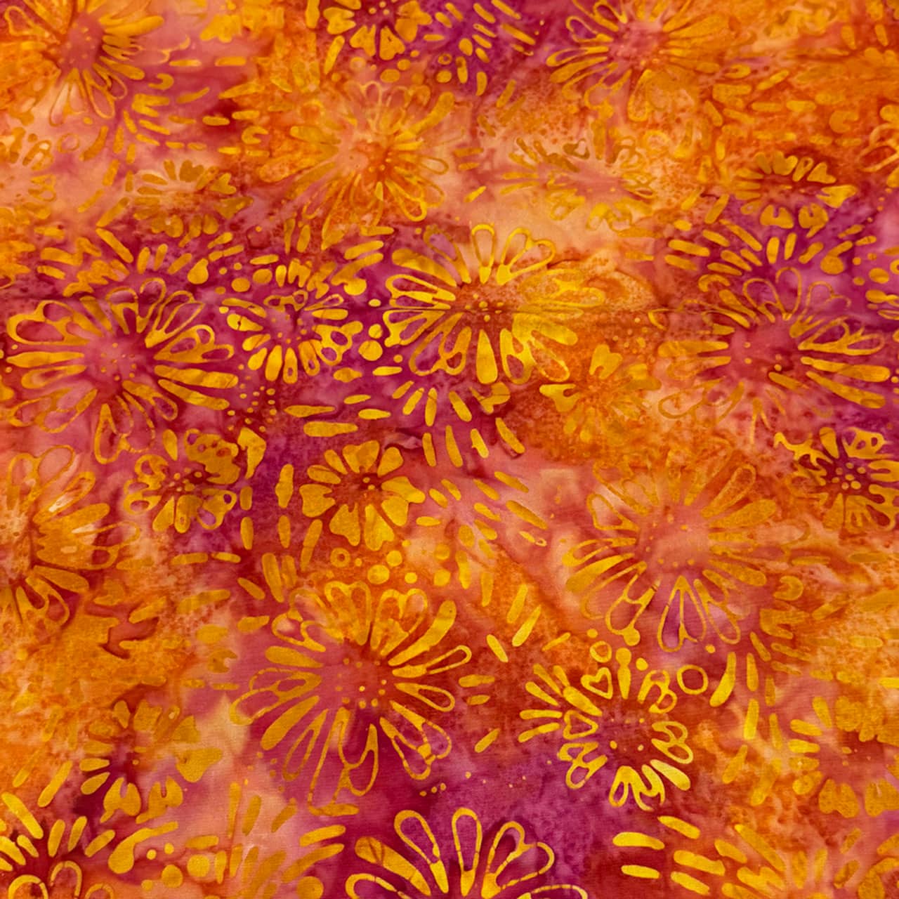 Feldman Premium Indonesian Batik Pink & Orange Tie Dye Cotton Fabric